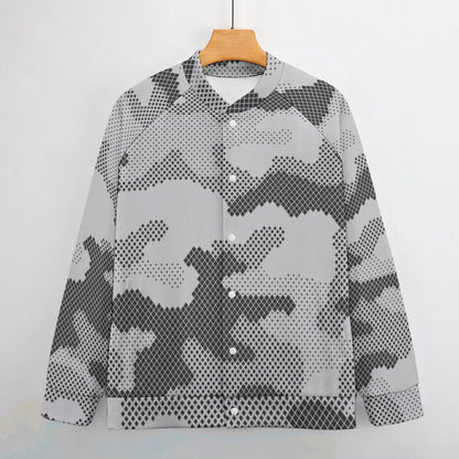 Men's Camo Jacket | Black & White Digital Dotted