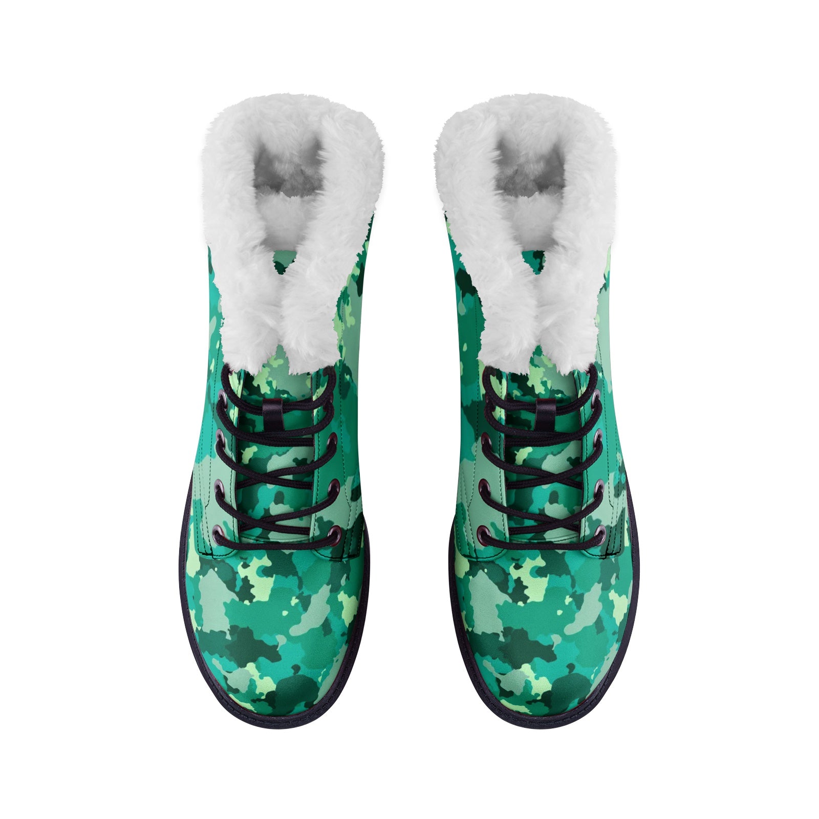 Snow Camo Boots | Cyan Green Camouflage