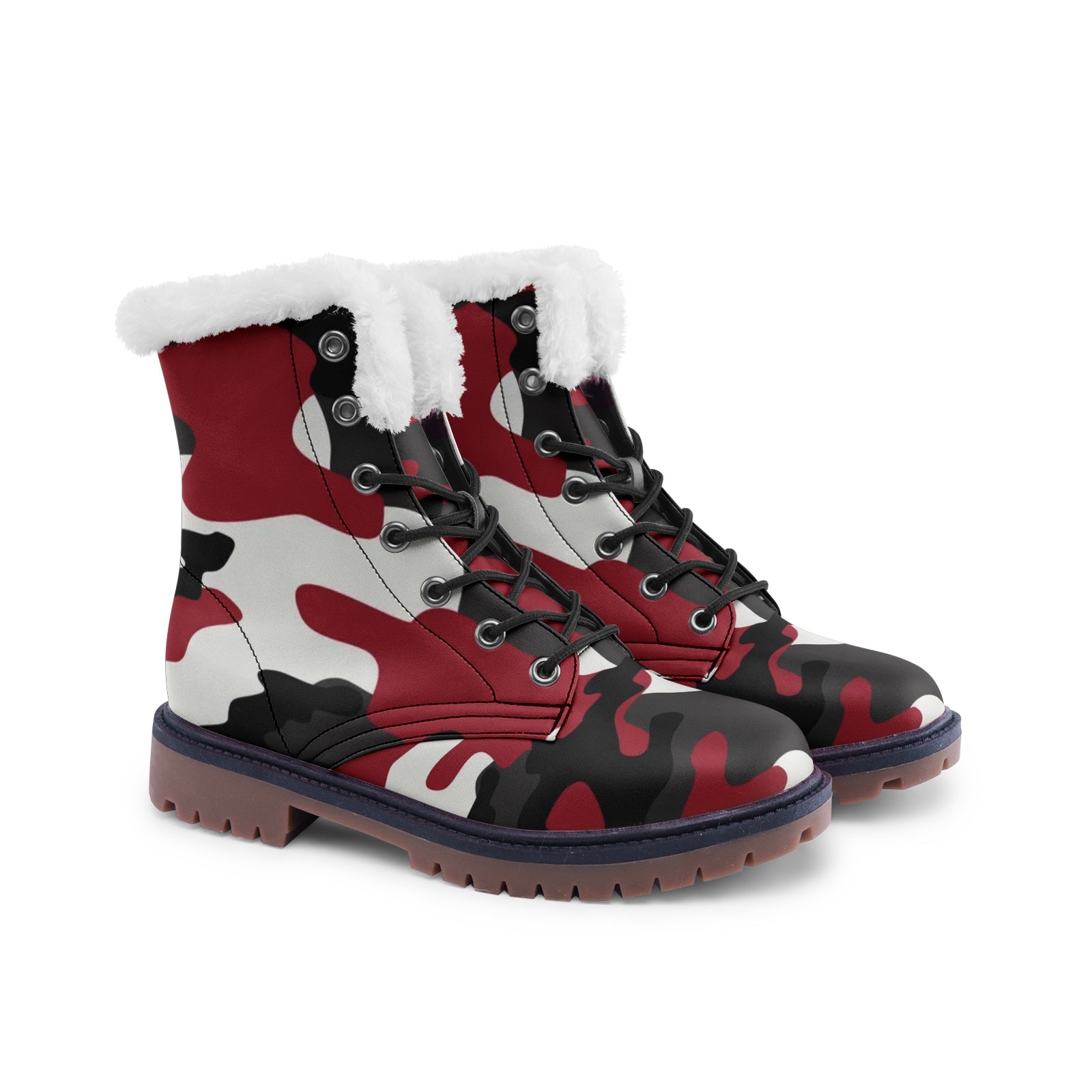 Snow Camo Boots | Green, Red, Black, & White Camouflage