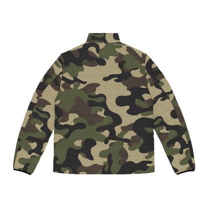 Brown Camo Puffer Jacket | Classic Military Camouflage