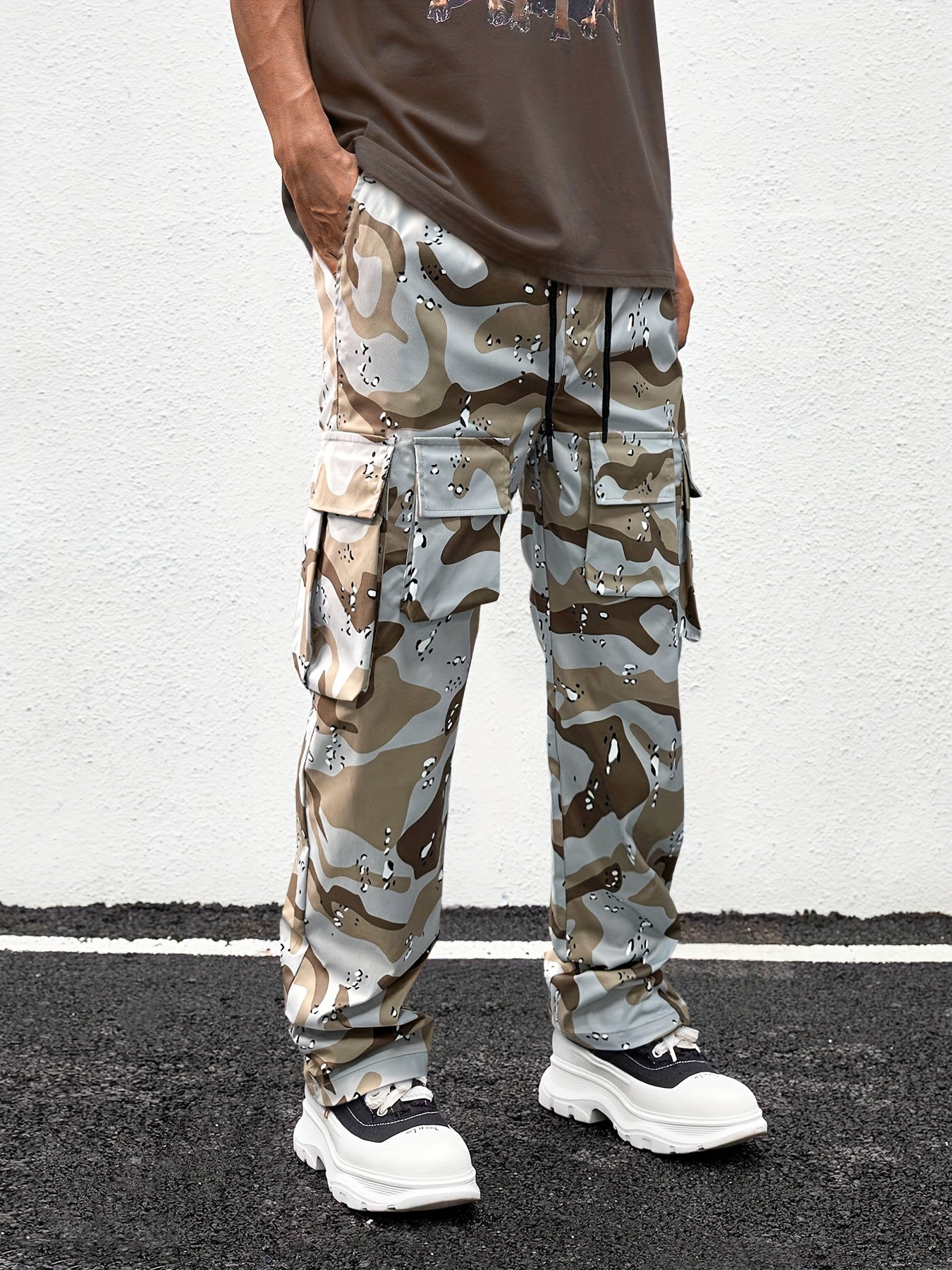 Retro Camo Overalls: Multi-Pocket, Loose Fit for Men & Women