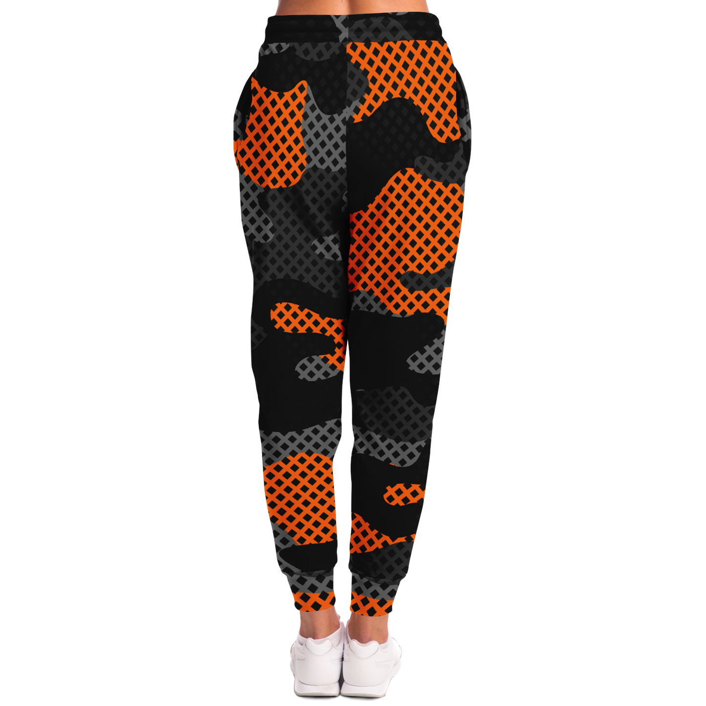 Camo Sweatpants | Unisex | Black & Orange Pixel Pattern