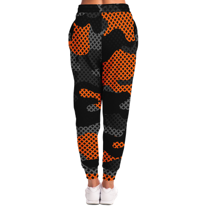 Camo Sweatpants | Unisex | Black & Orange Pixel Pattern