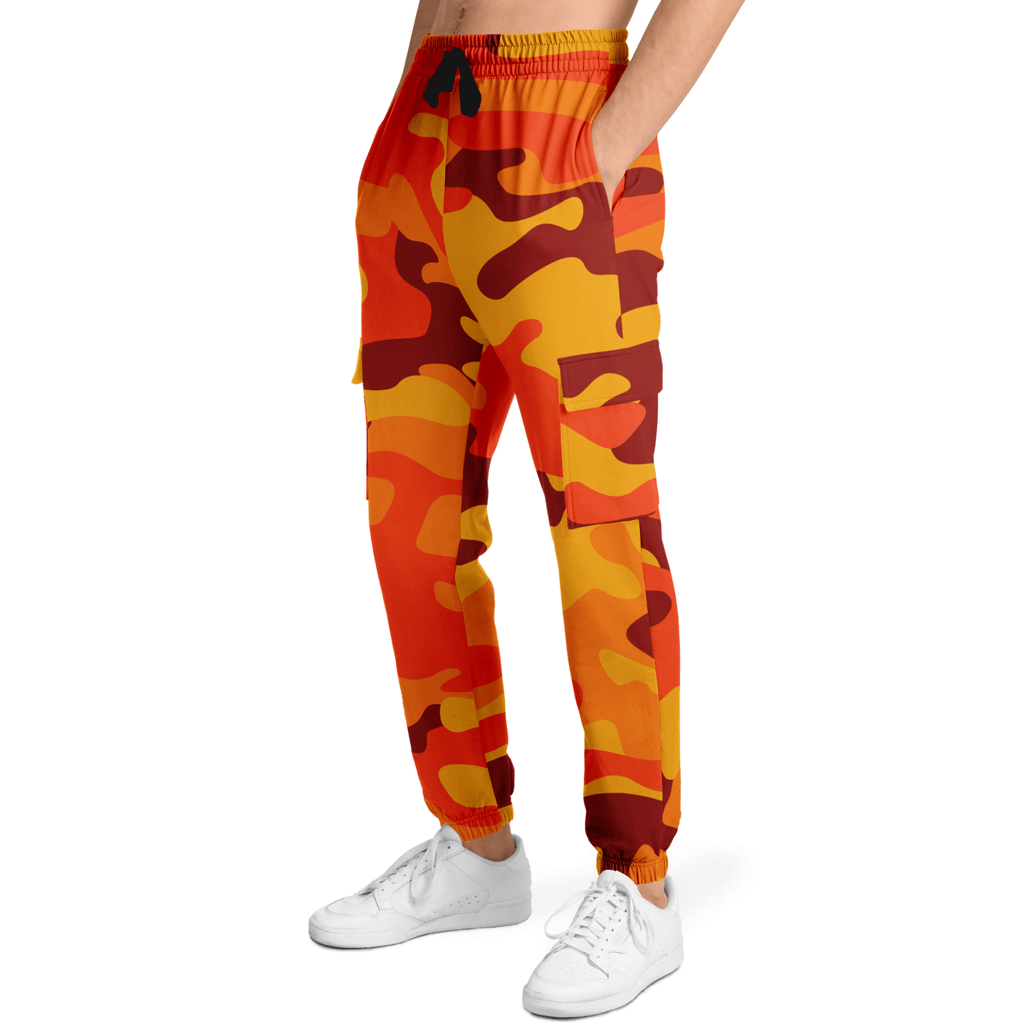 Camo Cargo Pants | Unisex | Orange & Red Camouflage