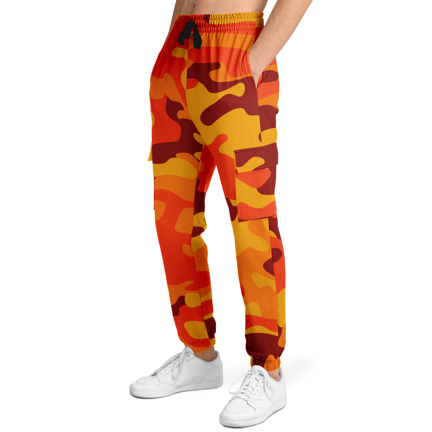 Camo Cargo Pants | Unisex | Orange & Red Camouflage