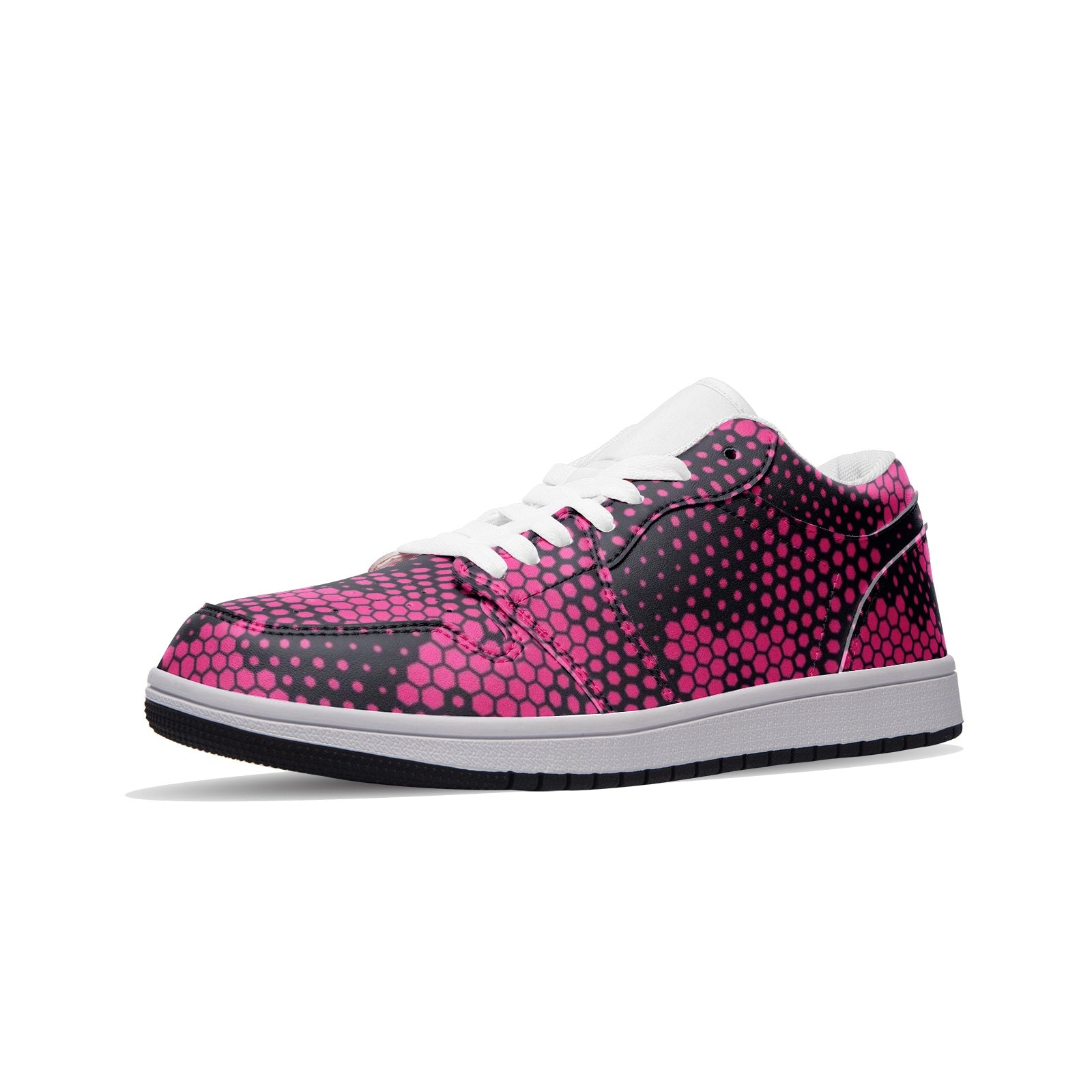 Camo Shoes | Digital Pink Low Top Leather Sneakers