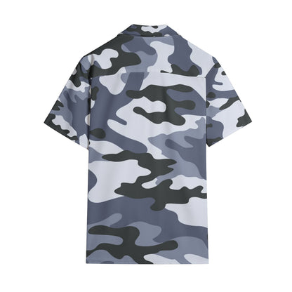 Cotton Camo Shirt For Men | Light Blue Short-Sleeve