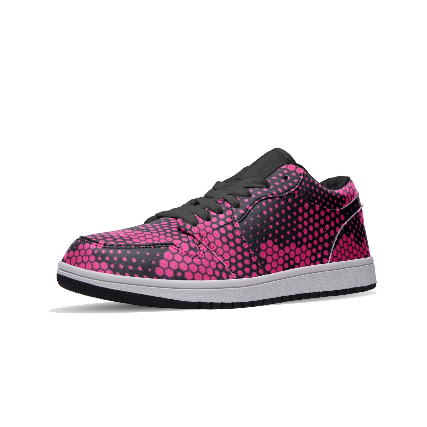 Camo Shoes | Digital Pink Low Top Leather Sneakers