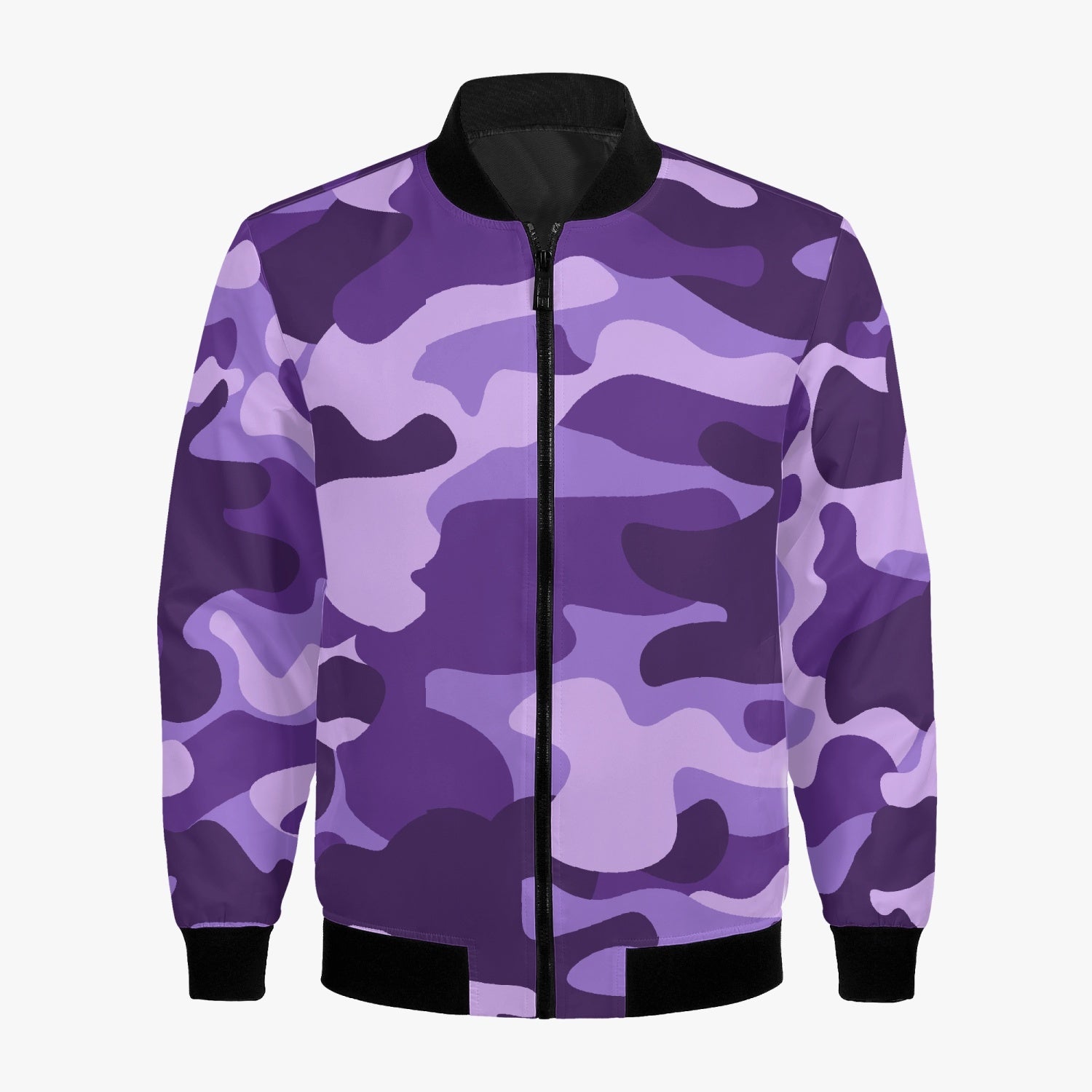 Women's Camo Bomber Jacket | Purple, Blue, and Mauve