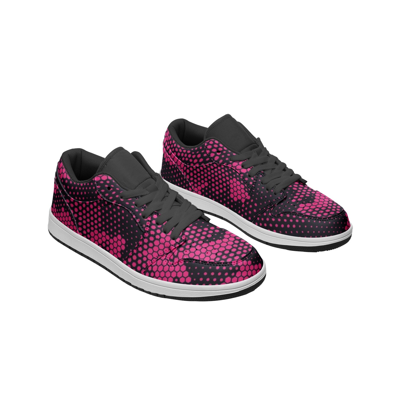 Camo Shoes | Digital Pink Low Top Leather Sneakers