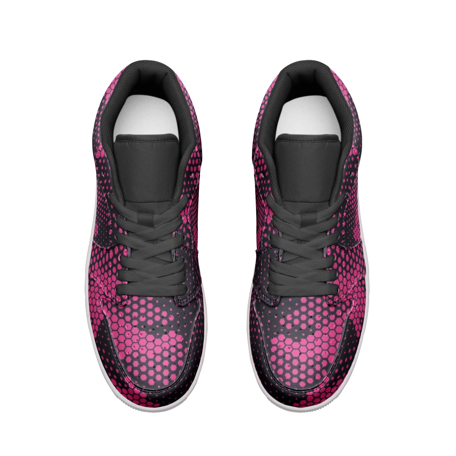 Camo Shoes | Digital Pink Low Top Leather Sneakers