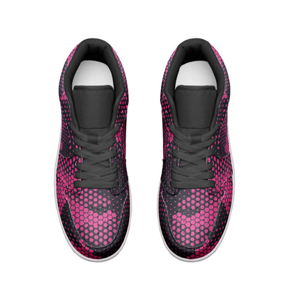 Camo Shoes | Digital Pink Low Top Leather Sneakers