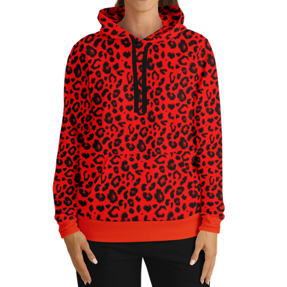 Leopard Hoodie | Unisex | Red and Black