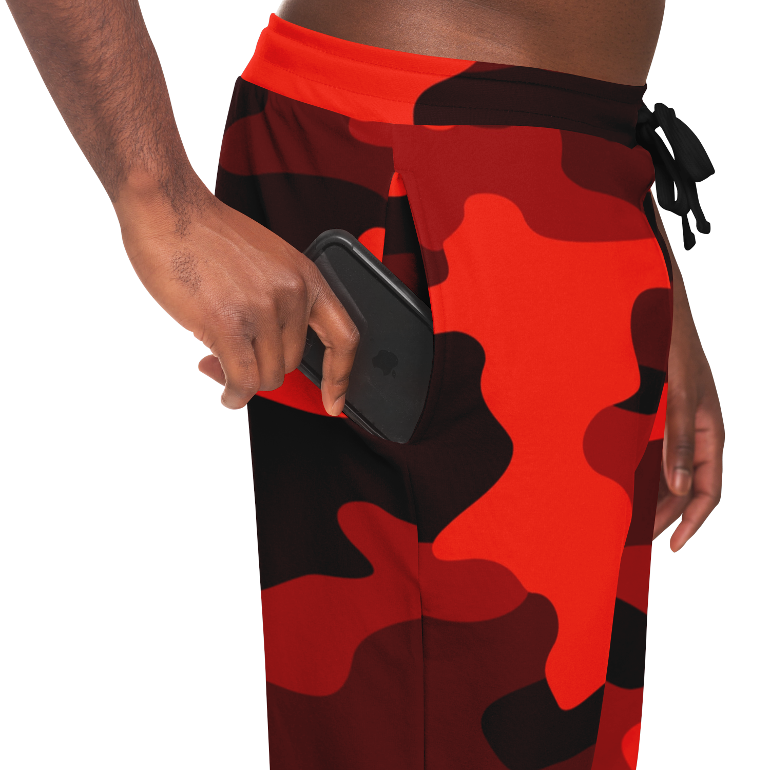 Camo Sweatpants | Unisex | Scarlet Red & Black