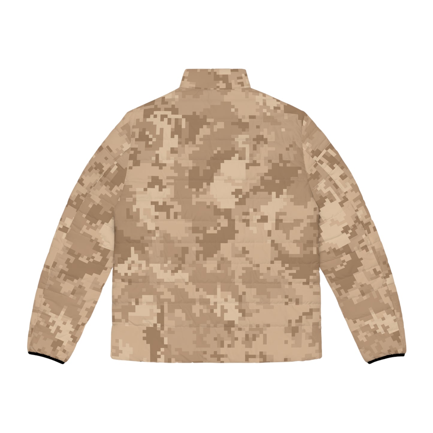 Camo Puffer Jacket For Men | Brown Pixel Digital Camouflage