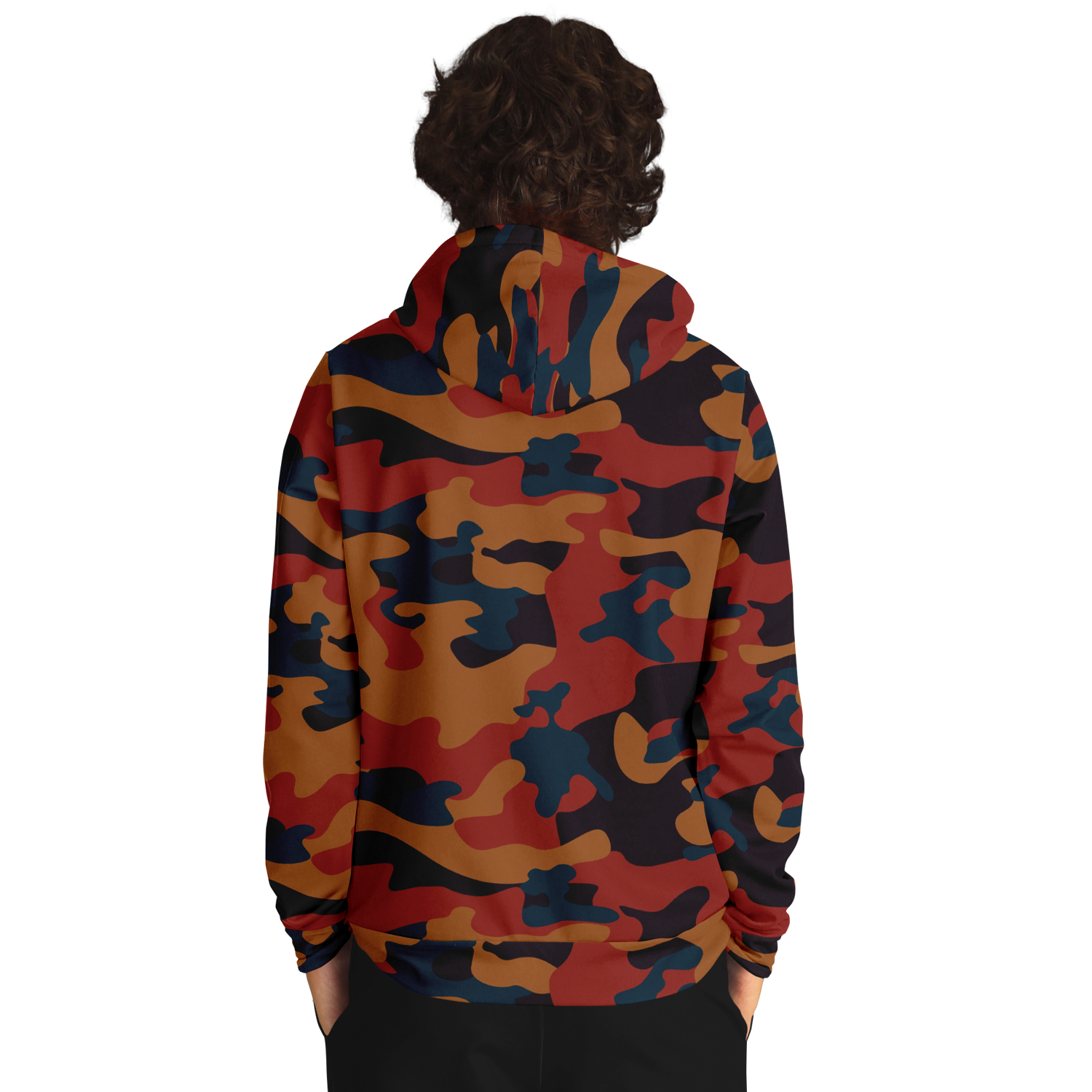 Camo Hoodie | Brown, Prussian Blue and Auburn Camouflage