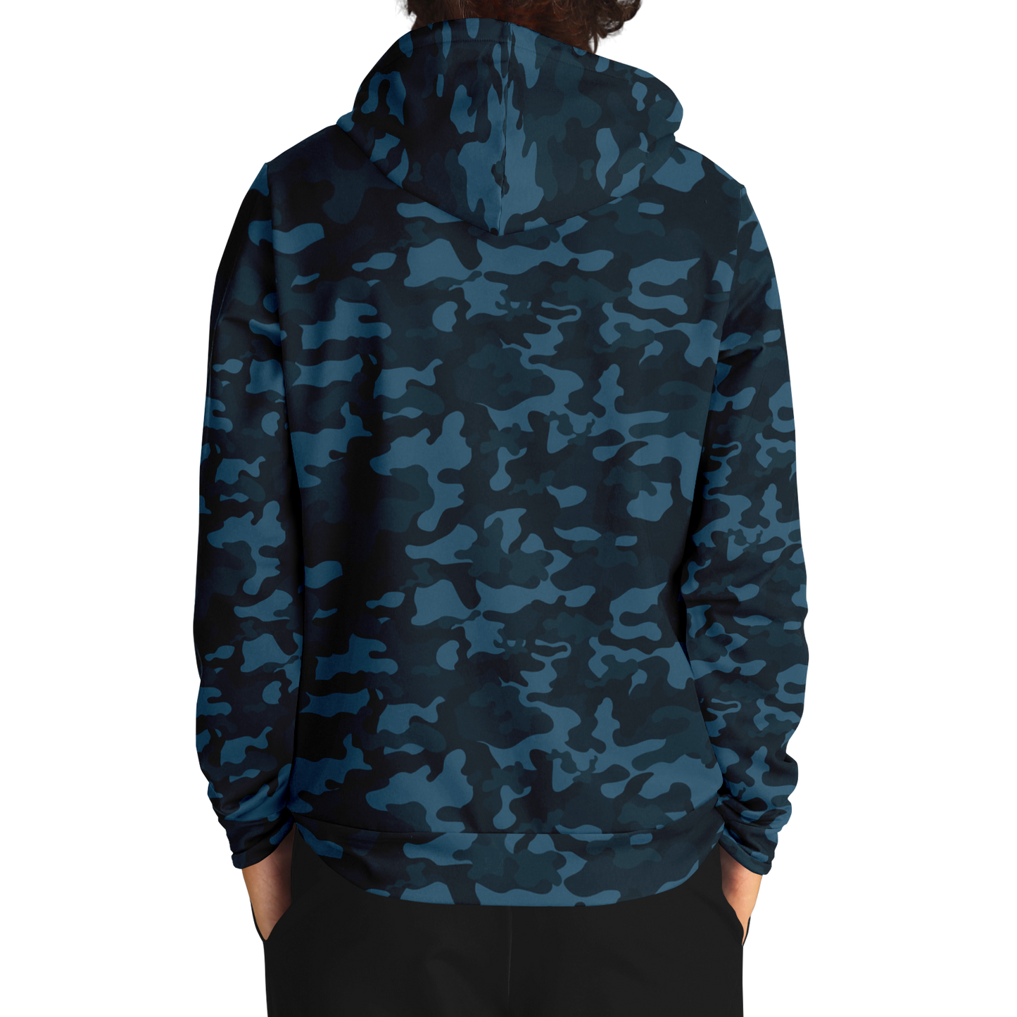 Dark Blue Camo Hoodie | Army-Inspired Camouflage