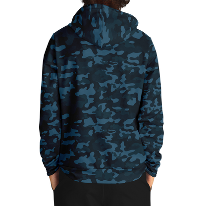 Dark Blue Camo Hoodie | Army-Inspired Camouflage