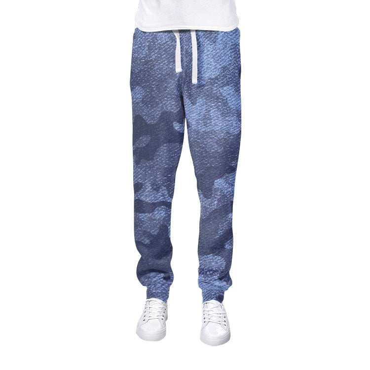 Men's Camo Track Pants | Denim Blue