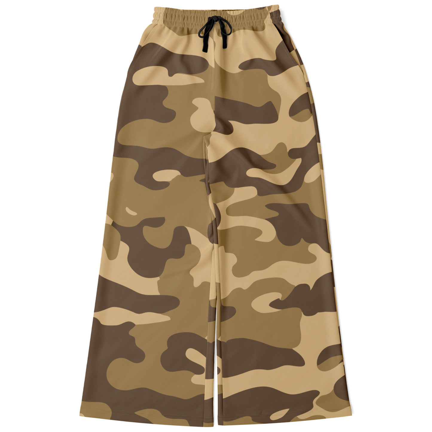 Camo Wide Leg Pants | Khaki Camouflage