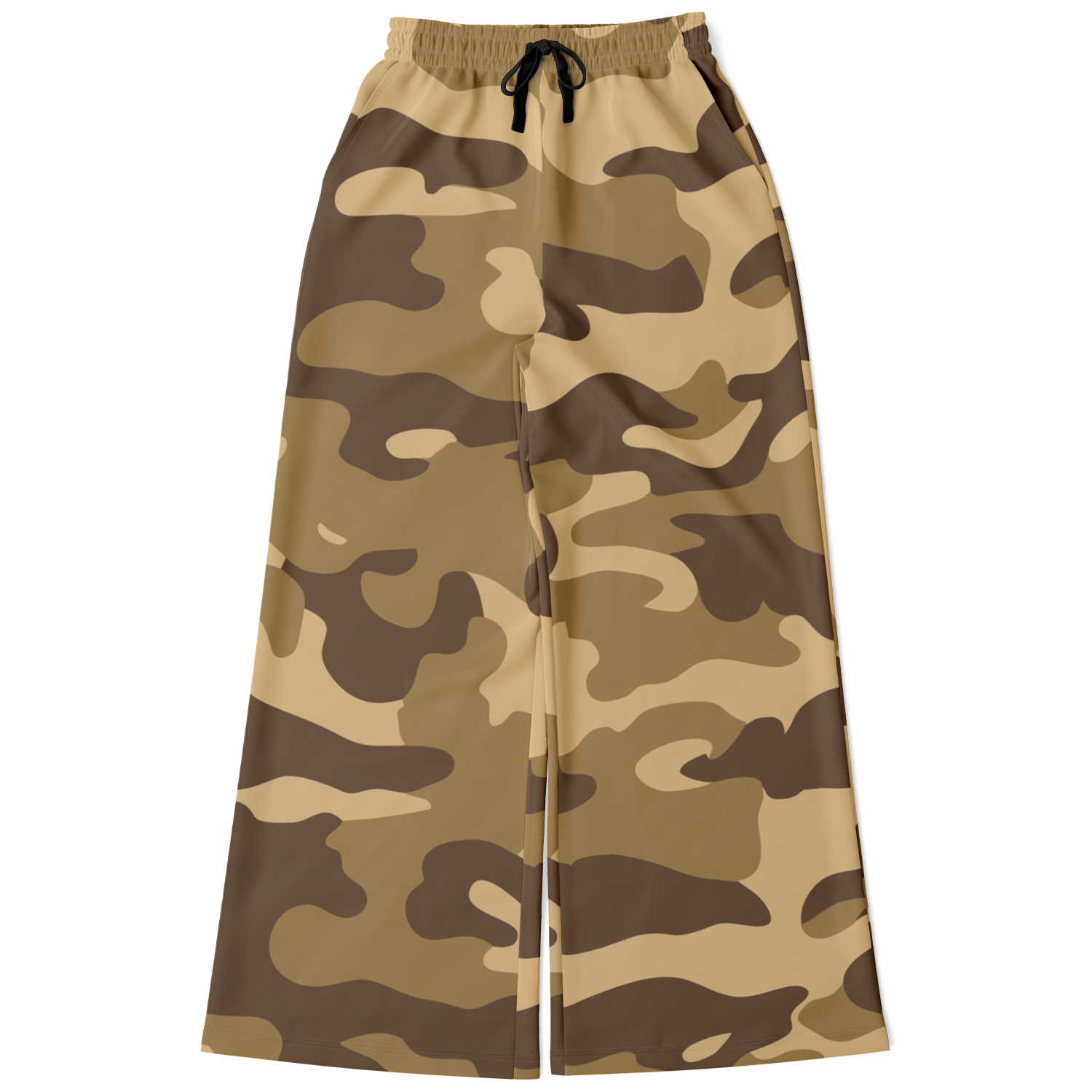 Camo Wide Leg Pants | Khaki Camouflage