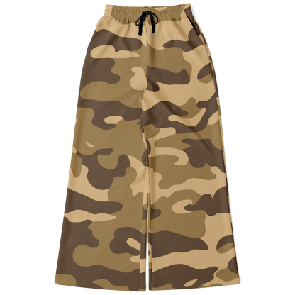 Camo Wide Leg Pants | Khaki Camouflage