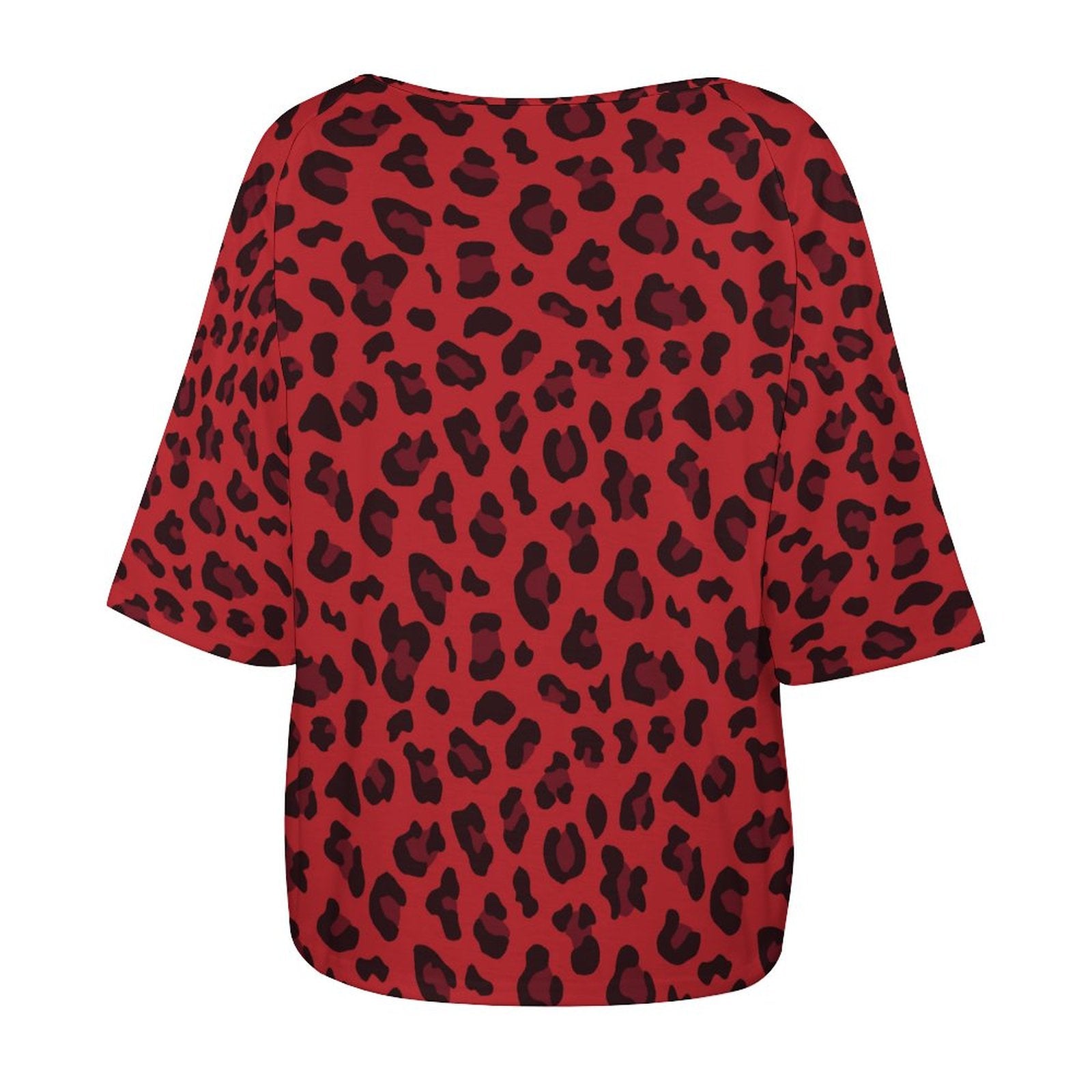 Leopard Print Shirt | Off The Shoulder Top | Red & Black