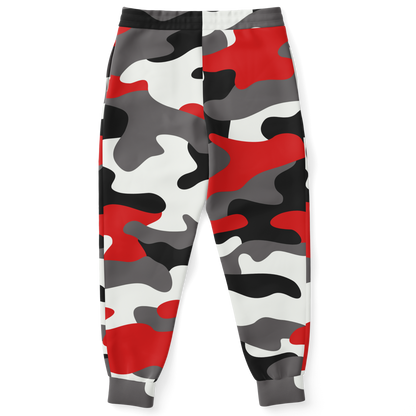 Camo Joggers | Unisex | Red, Black & White