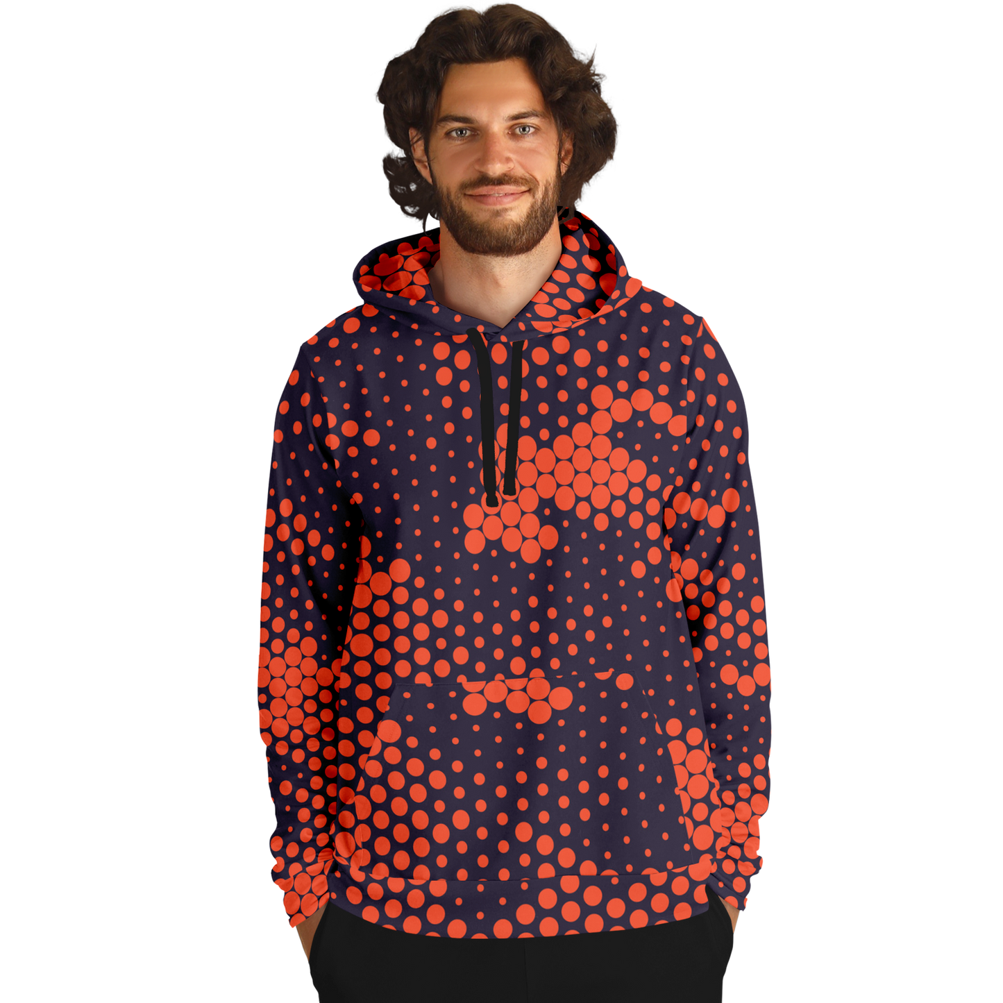 Camo Hoodie | Orange & Blue Digital Dotted Camouflage