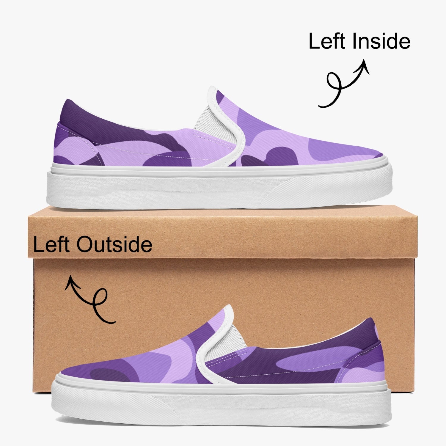 Camo Slip-On Shoes | Purple, Blue and Mauve