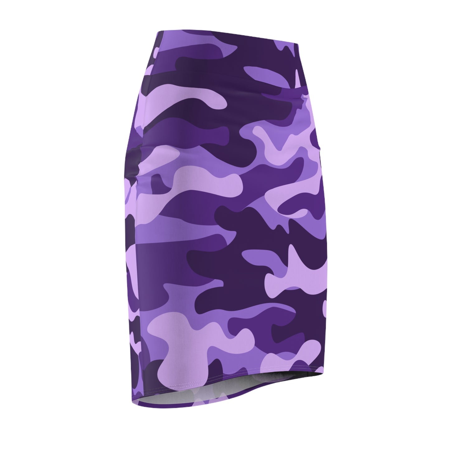 Camo Mini Skirt | Pencil Cut | Purple, Blue, & Mauve