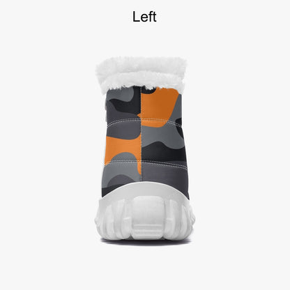 Camo Boots | Cotton-pad Fur Zipper Up | Orange, Black & Gray