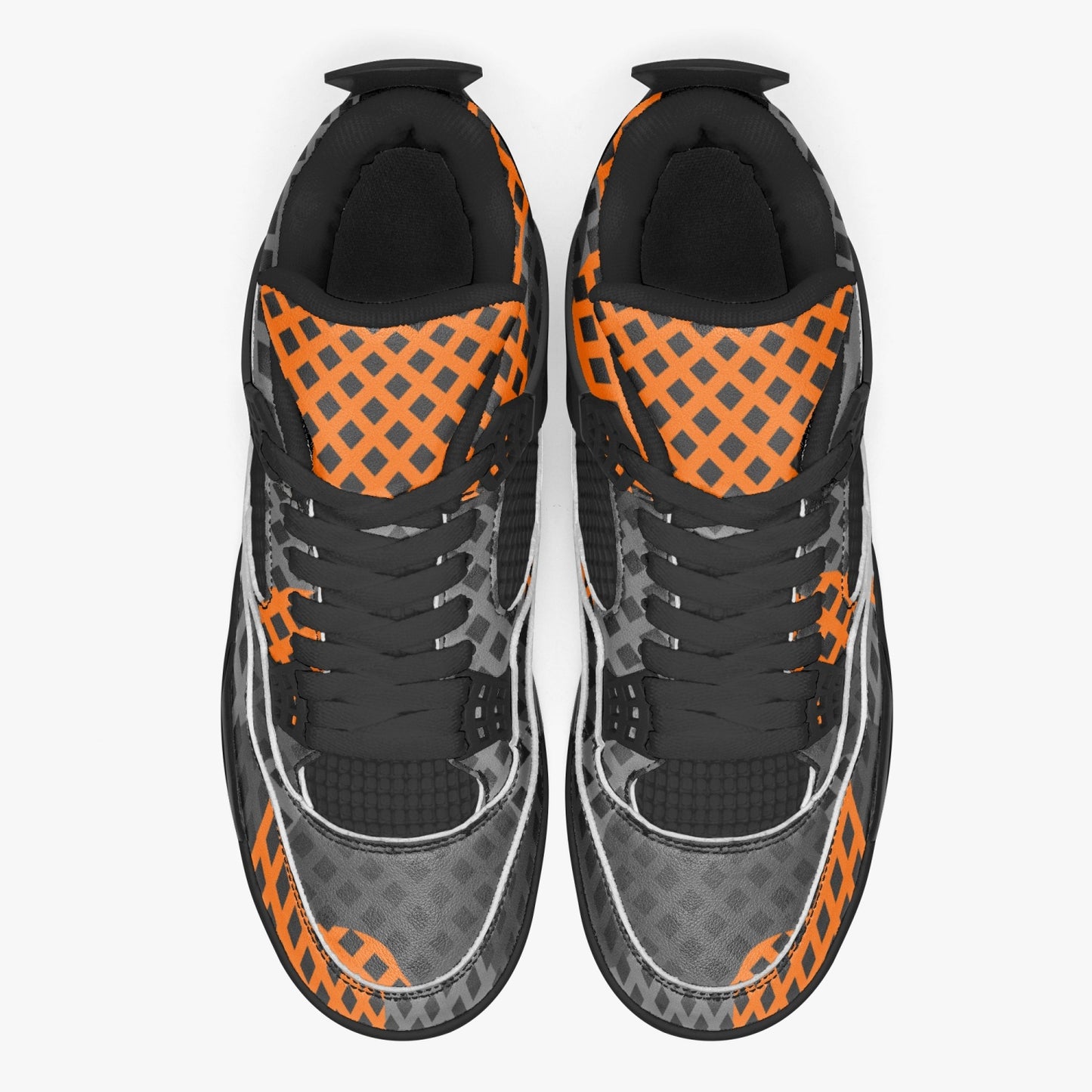 Camo Jordans AJ4 | Orange & Black Pixel Camouflage