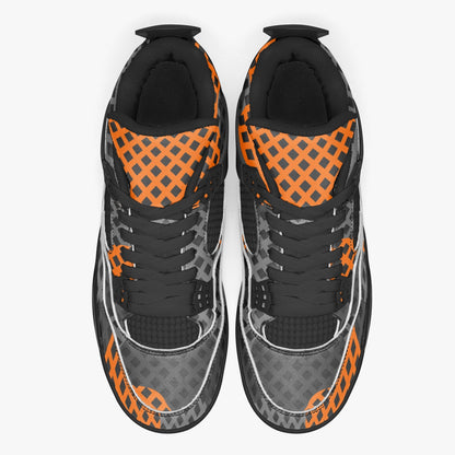 Camo Jordans AJ4 | Orange & Black Pixel Camouflage