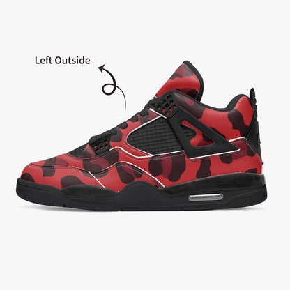 Leopard Jordans AJ4 | Red and Black Pattern