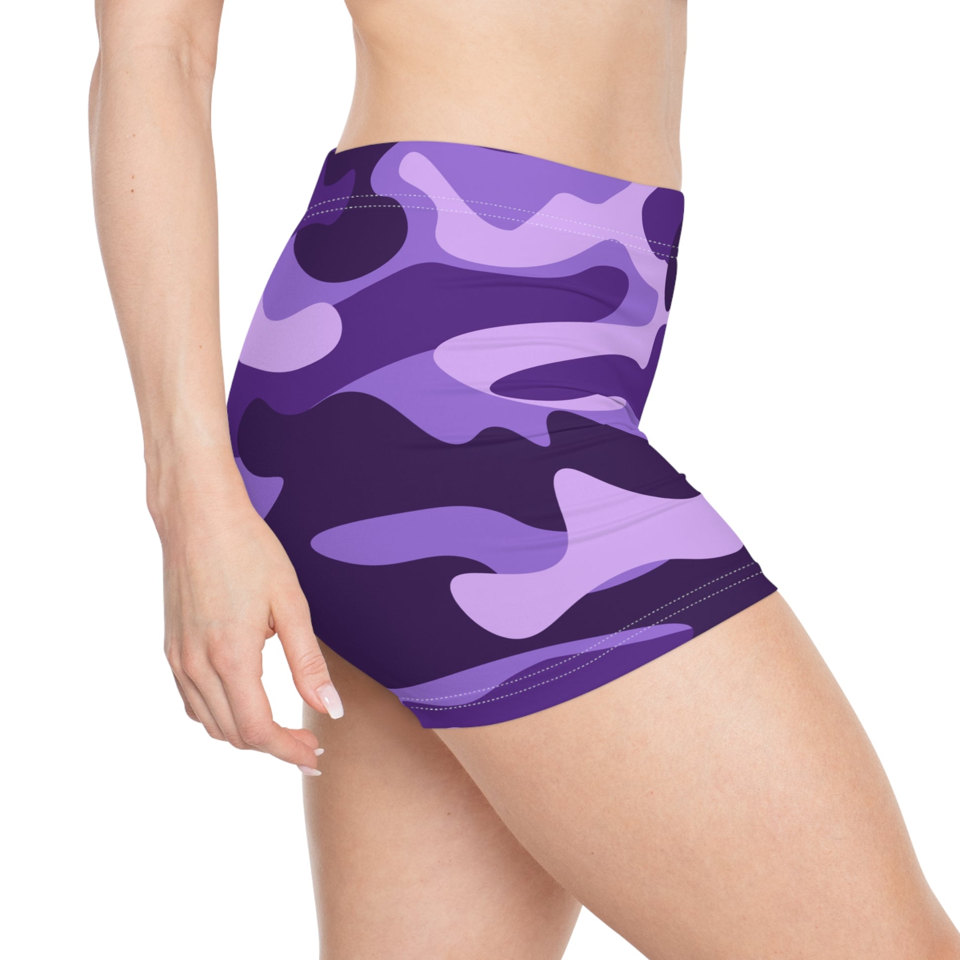 Women's Camo Shorts | Tight Fit | Purple, Blue and Mauve