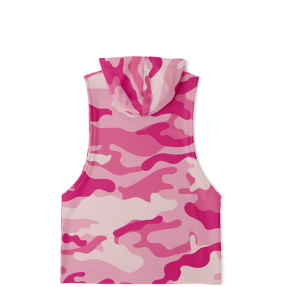 Sleeveless Hoodie | Lavender Pink Camouflage