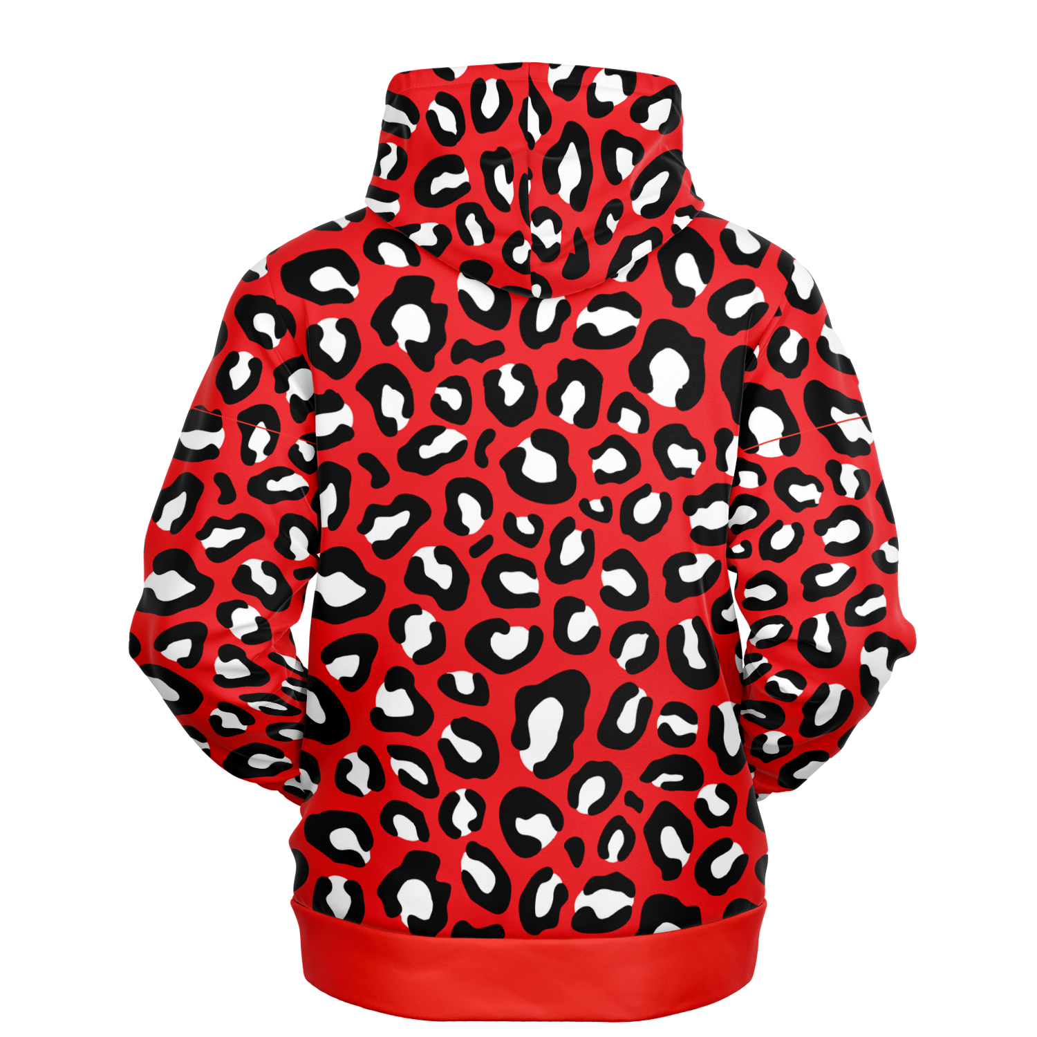 Leopard Hoodie | Red, Black and White Pattern