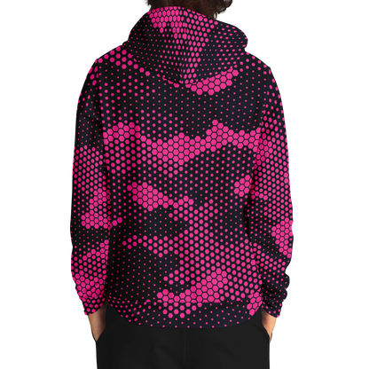 Camo Hoodie | Pink Digital Dotted Hexagonal Pullover