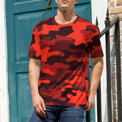 Camo Shirt | Scarlet Red & Black Camouflage T