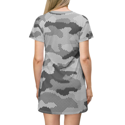 Camo T-Shirt Dress | Digital Gray Camouflage