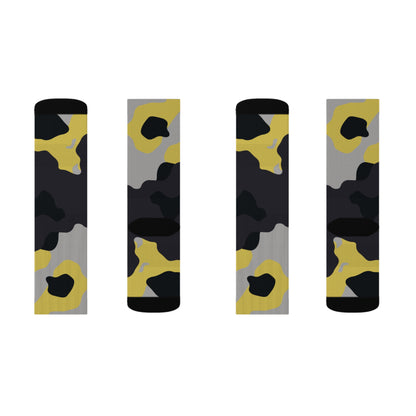 Camo Socks | Yellow, Black and Silver Camouflage