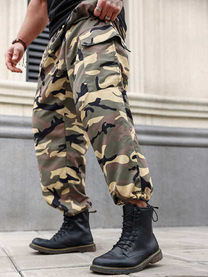 Plus Size Men's Camouflage Cargo Pants| Casual Joggers