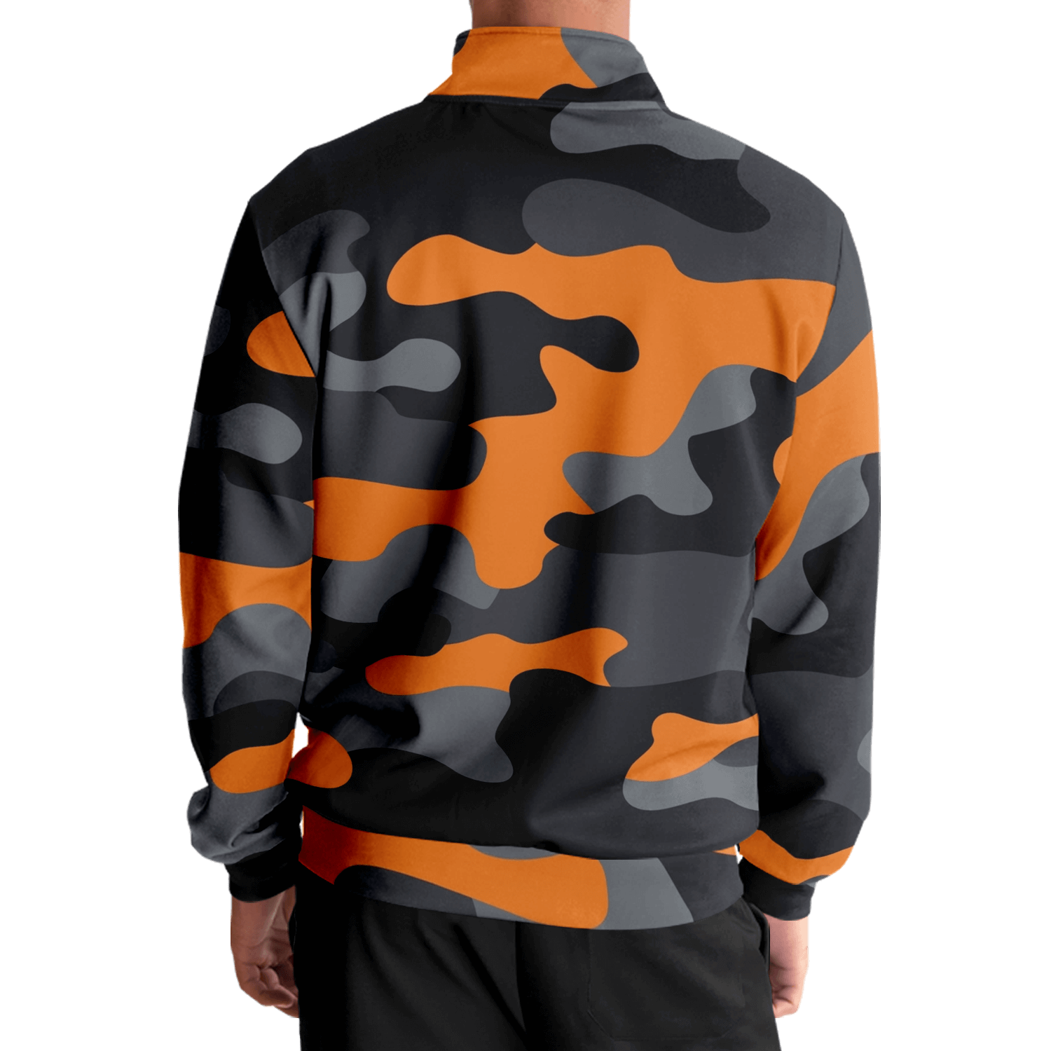 Camo Track Jacket | Orange, Black & Gray Camouflage