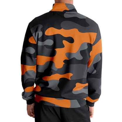 Camo Track Jacket | Orange, Black & Gray Camouflage