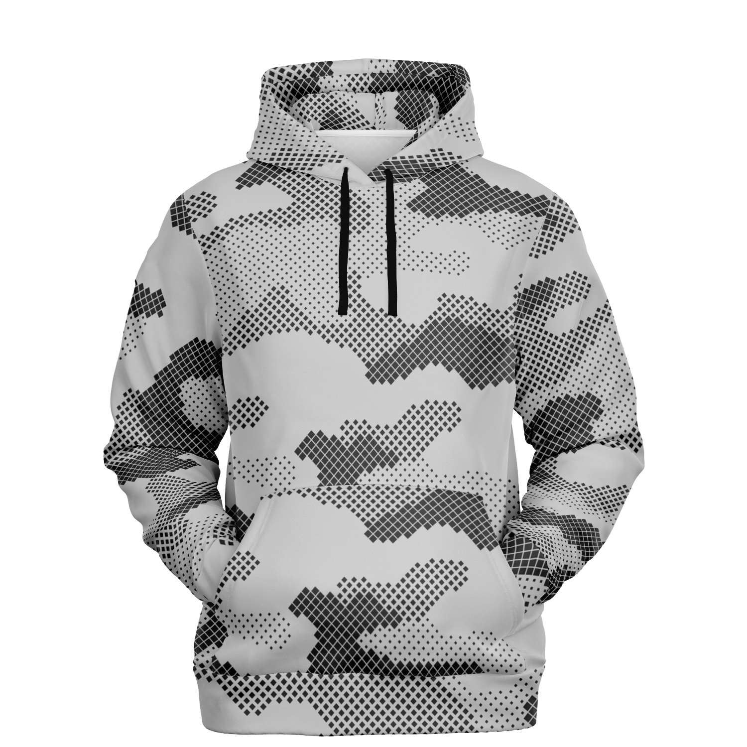 Camo Hoodie | Black & White Digital Dotted