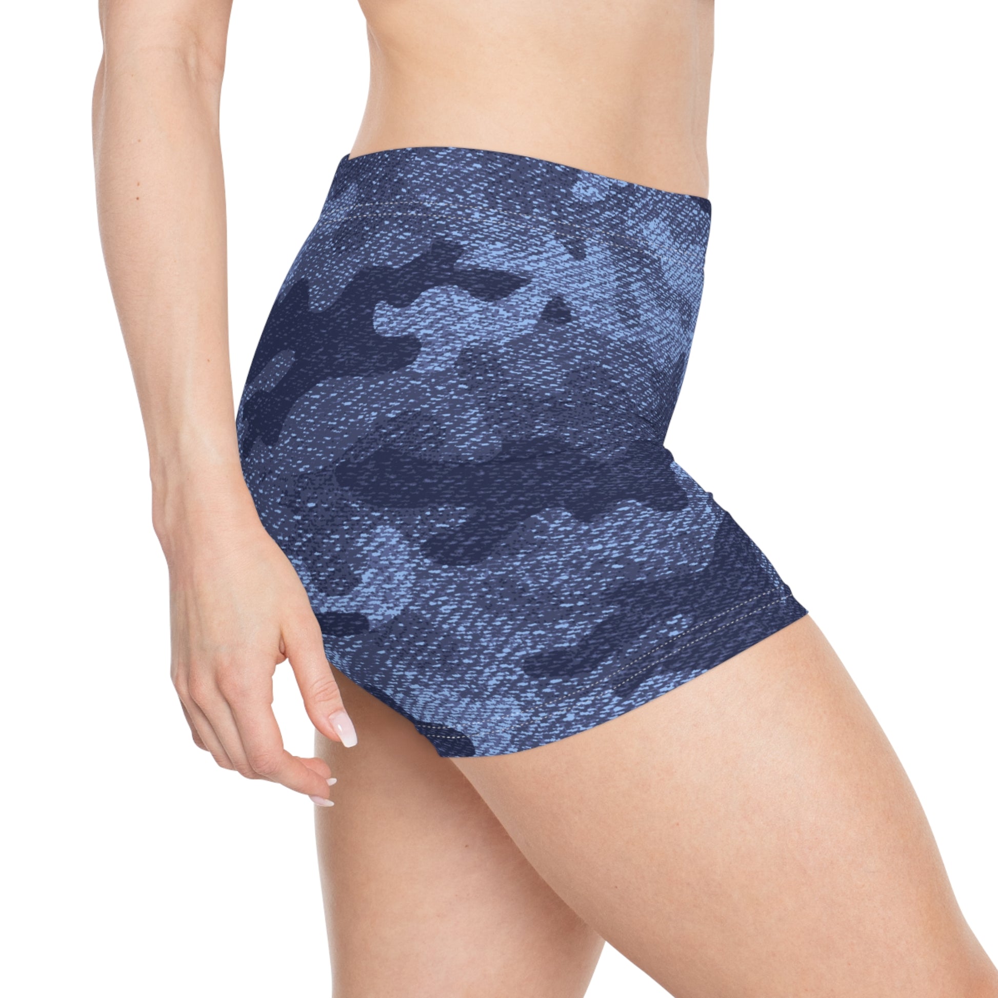 Women's Camo Shorts | Tight Fit | Denim Blue Camouflage