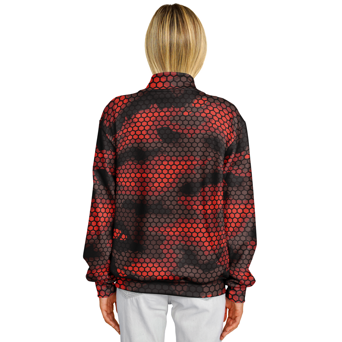 Baseball Jacket | Red & Black Hive Camouflage | Unisex