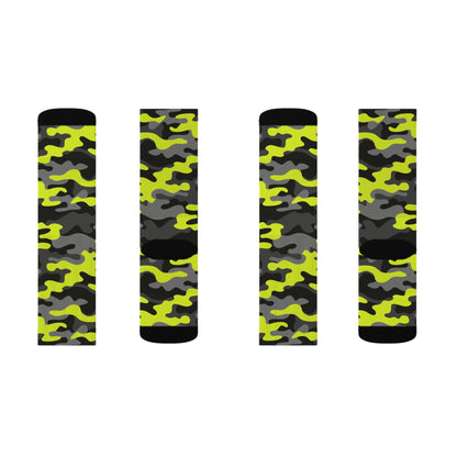 Camo Socks | Yellow, Black, and Gray Camouflage