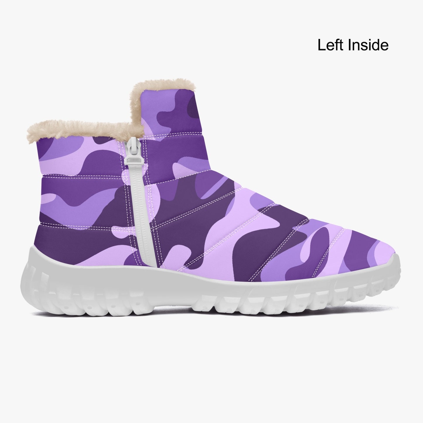 Camo Boots | Cotton-pad Fur Zipper Up | Purple and Blue